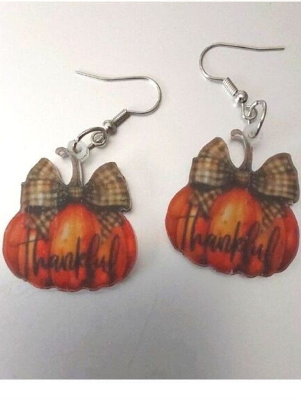 Harvest Thankful Pumpkin Dangle Earrings
